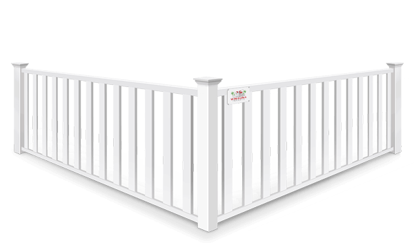 Decorative vinyl picket fence with a flat rail in Wimauma, Florida