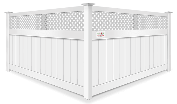 Decorative semi-privacy lattice top vinyl fence company in Wimauma, Florida