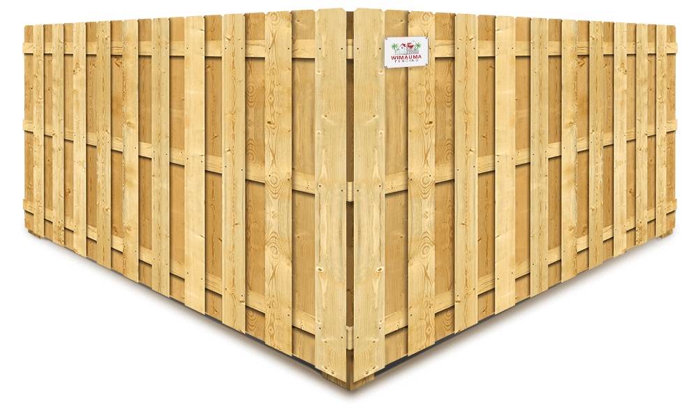 Shadowbox wood semi-privacy fence company in Wimauma, Florida