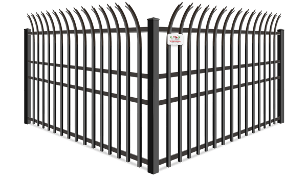 Curved Trident wrought iron fence company in Wimauma, Florida