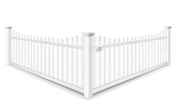 Stepped Picket vinyl fence contractor in Wimauma, Florida